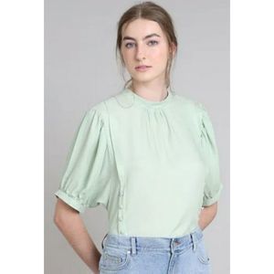 H&M Puff-Sleeved Mint Green Blouse Size 2